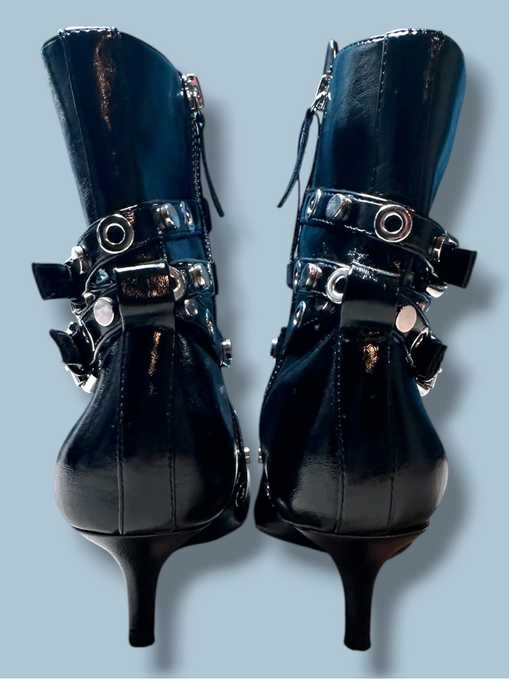 Never Worn Zara Metal Wrap Buckle Trim Heeled Booties. Size 8 - Picture 7 of 11